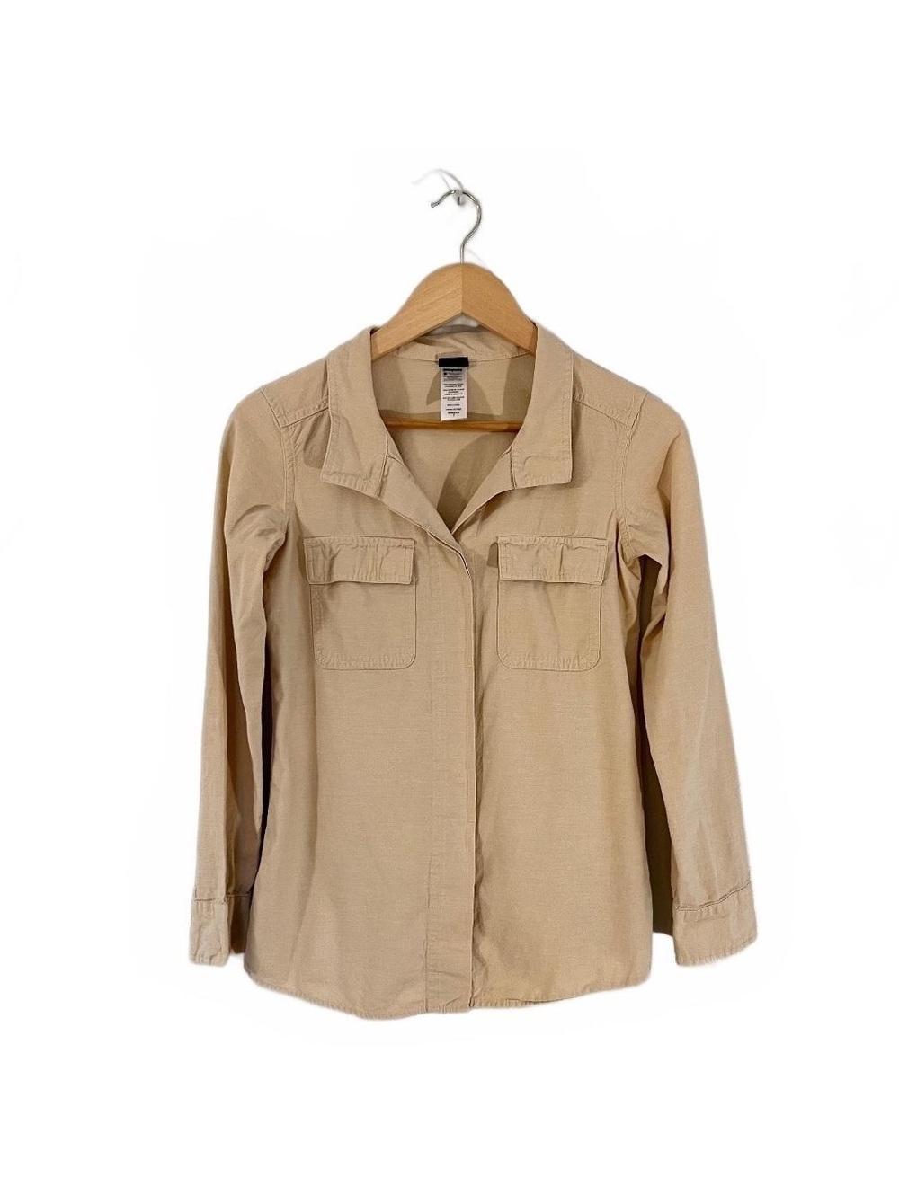 Patagonia Beige Organic Cotton Utility Button-Up Shirt Minimalist Fall Outdoor